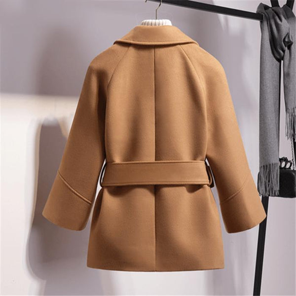 Woolen Coat Belt Jacket