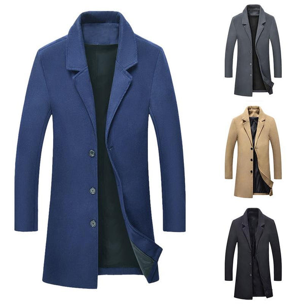 Jacket Wool Long Coat Men