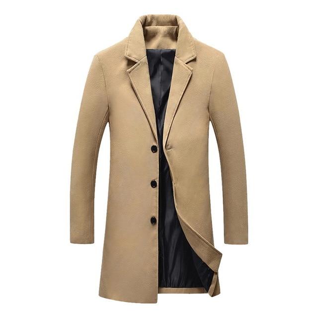 Jacket Wool Long Coat Men