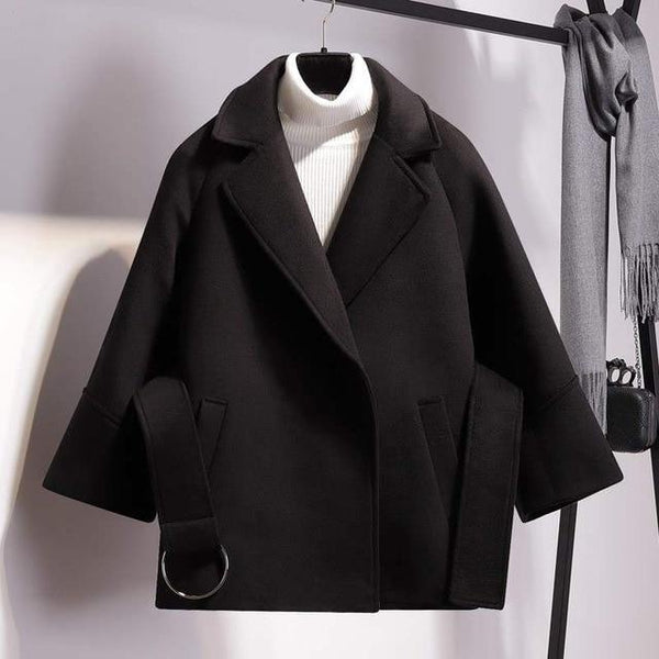 Woolen Coat Belt Jacket