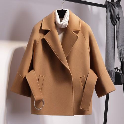 Woolen Coat Belt Jacket