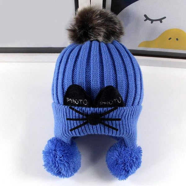 Children's Warm Earmuffs Hat Kitted Beard