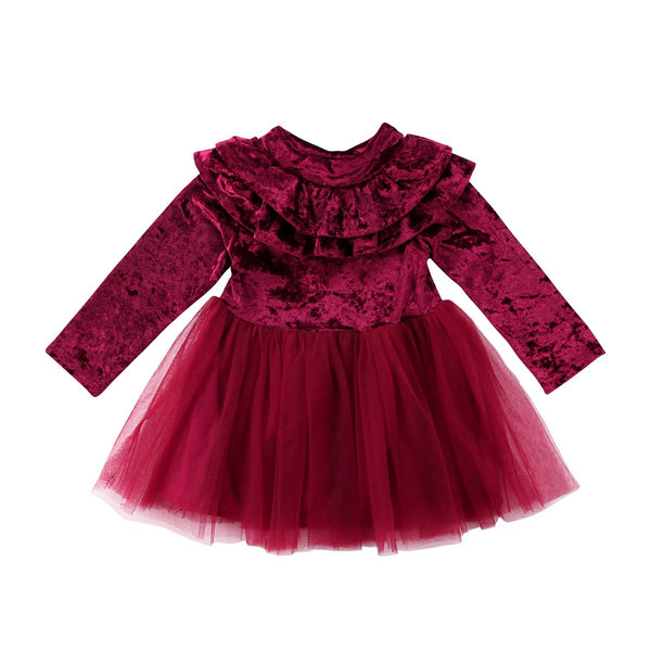 Ruffle Solid Lace Tutu Dress