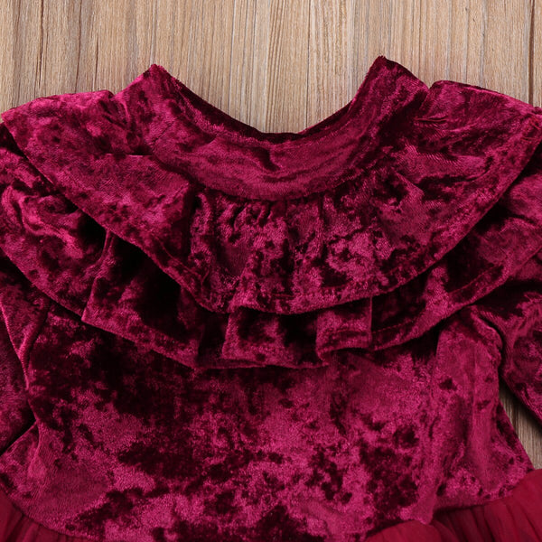 Ruffle Solid Lace Tutu Dress