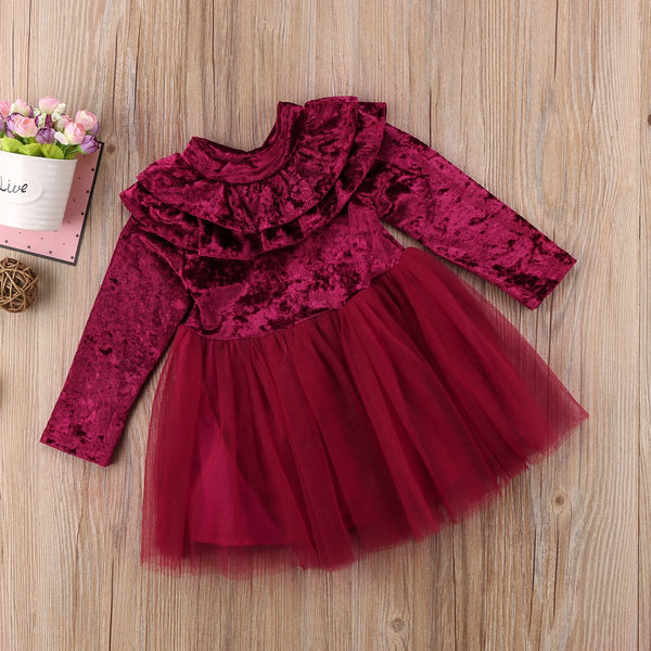 Ruffle Solid Lace Tutu Dress