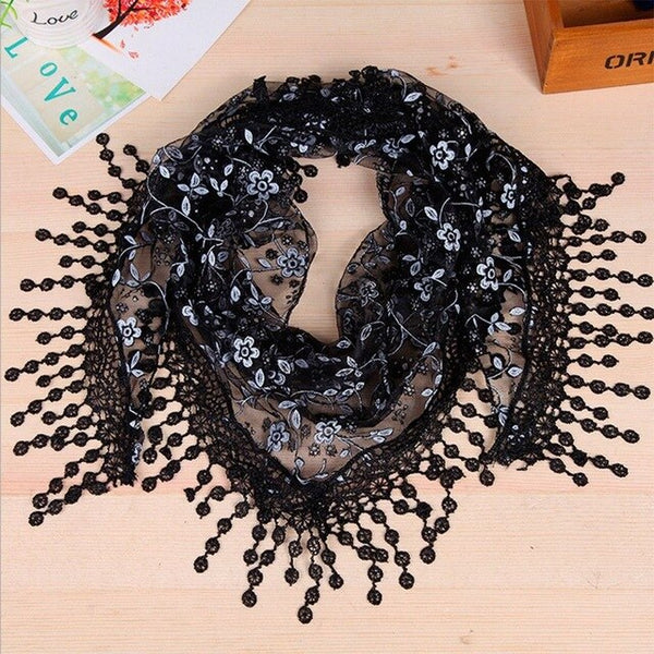 Fashion Women Triangular Lace Scarf