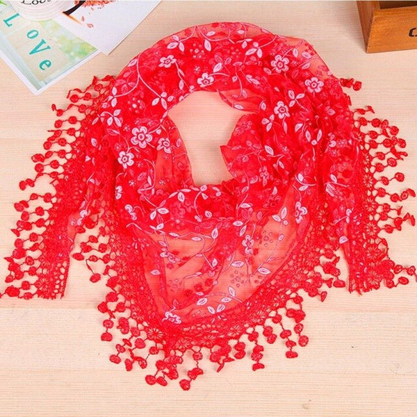 Fashion Women Triangular Lace Scarf