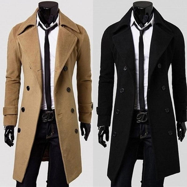Slim Men Wool Trench Coat